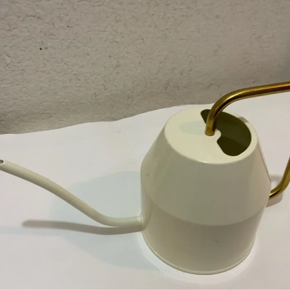 New IKEA VATTENKRASSE Watering Can Ivory/gold 30 oz 403.941.18